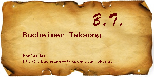 Bucheimer Taksony névjegykártya